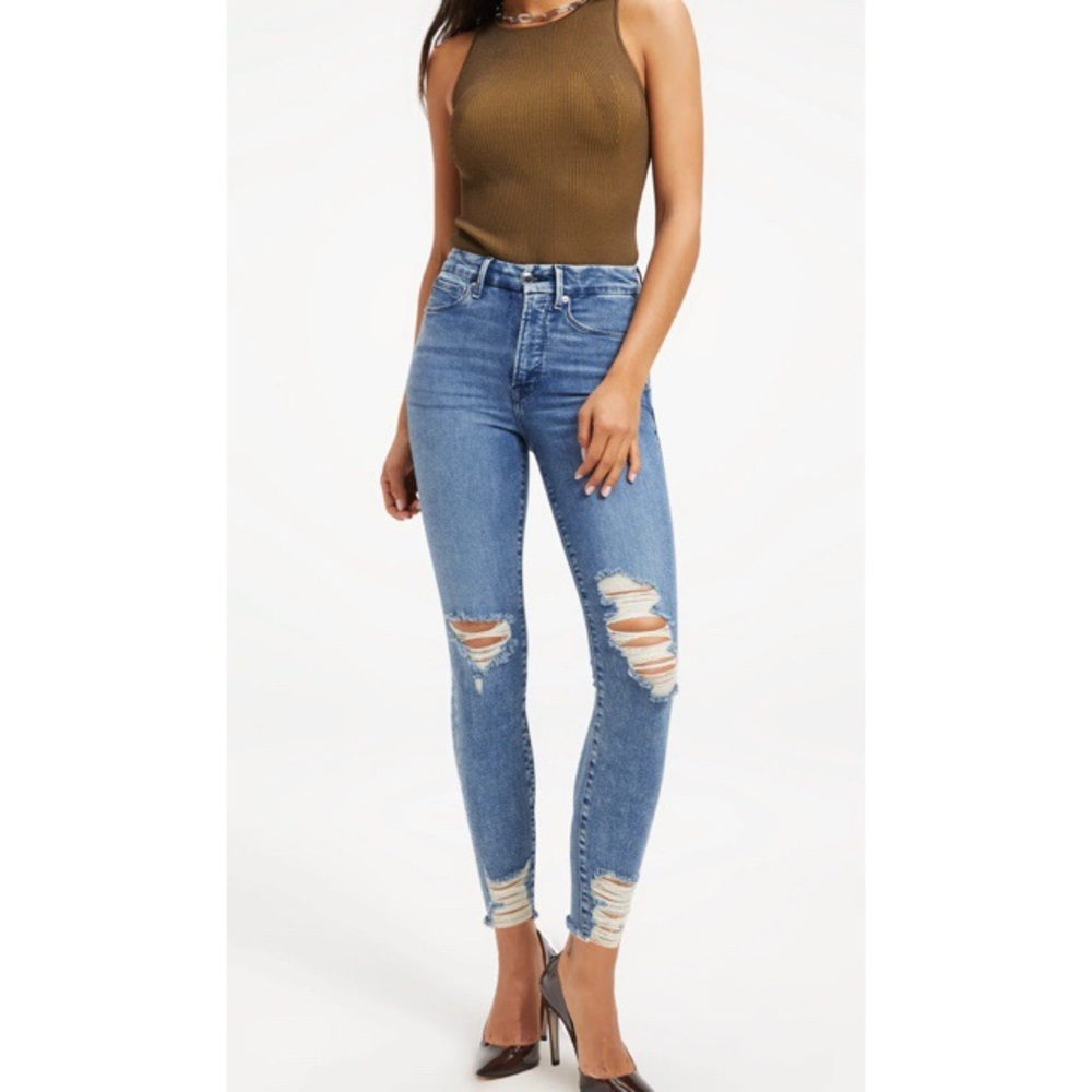 Good American Good Waist Cropped Jeans